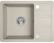 Laveo Stella, 1-komorový granitový drez 580x440x163 mm s krátkym odkvapávačom, béžová, LAV-SBY_413T