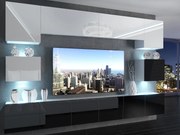 Obývacia stena 300 cm Belini biely lesk / čierny lesk Imperium3 IMP 3/5/W/WWBB/0/0