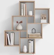 Nástenný regál Laurio, dub sonoma, 8 priehradok%