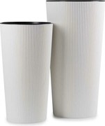 PLASTOVÝ KVETINÁČ URBANIKA ECO SADA 2KS 57X30 CM+46,6X25,5 CM BIELA