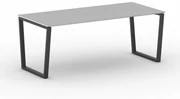 Kancelársky stôl PRIMO IMPRESS, čierna podnož, 2000 x 900 mm, sivá