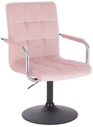 LuxuryForm DESIGN Stolička VERONA VELUR na čiernom tanieri - ružová