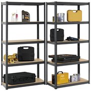 InternetovaZahrada Sada 2 regálov - 180x90x40 cm - šedá