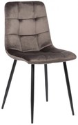 Jedálenská stolička Tilde - zamat, kovové nohy čierne - Sivá
