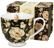 Porcelánový hrnček na nohe English Roses Black 530 ml