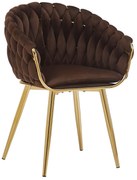Tmavohnedá zamatová stolička LUX 84cm