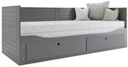 Interbeds Hermes Skladacia detská posteľ 80x160 grafitová (po rozložení 160x200cm)