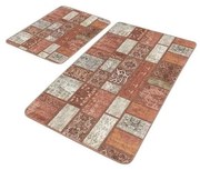 Hnedé zamatové kúpeľňové predložky v súprave 2 ks 60x100 cm – Mila Home