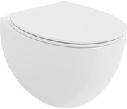 Mexen Egg, závesná WC misa Rimless s duroplastovým sedátkom s pomalým zatváraním, biela lesklá, 30245000