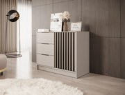 KOMODA LETIZIA S LAMELAMI KAŠMÍR / ČIERNA 105 cm