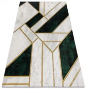 Koberec EMERALD exkluzívny 1015 glamour, styl marmur, geometrický fľaškovo zelený / zlatý