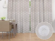 Biante Dekoračný záves Leona LN-133 Biele klbká na režnom 130x140 cm