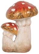 Bielo-červená keramická dekorácia huba Muchotrávka - 8*8*12 cm