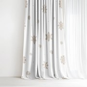 Goldea vianočný bavlnený záves - snehové vločky na bielej 140x150 cm