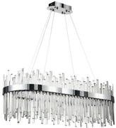 Toolight Toolight, LED krištáľové svietidlo 80x35 cm, 62W, APP1514-CP80, chrómová, OSW-03262