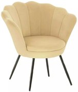 LuxuryForm DESIGN Kreslo FREY VELUR s čiernymi nohami - medové