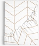 Goldea bavlnená napínacia plachta - béžový cikcak na bielom 80 x 160 cm