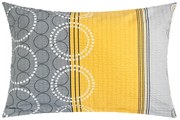 Bellatex Obal na vankúš Krúžky šedo-žltá, 50 x 70cm, 50 x 70 cm
