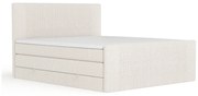 Béžová boxspring posteľ s úložným priestorom 200x200 cm Bergamo – Maison de Rêve