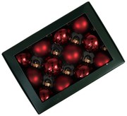 Tmavo červené sklenené vianočné gule 5cm 12ks