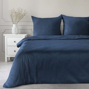 SATÉNOVÉ OBLIEČKY VERA 160X200 CM, 2 KS 70X80 CM TMAVOMODRÉ