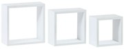 Súprava nástenných poličiek P-012, matná biela, 3 ks