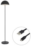 Vonkajšia stojaca lampa čierna nabíjateľná 3-stupňovo stmievateľná - Keira