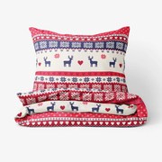 Goldea vianočné bavlnené posteľné obliečky - nórsky vzor 140 x 200 a 70 x 90 cm