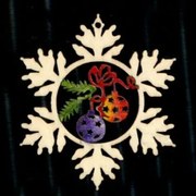 AMADEA Drevená ozdoba farebná vločka s guľami 6 cm