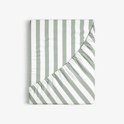 Goldea bavlnená napínacia plachta - šalviovo zelené prúžky 80 x 160 cm