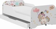 Wooden Toys Detská posteľ MIKI 140x70 JEDNOROŽEC RAINBOW