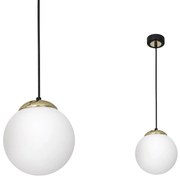 Závesné svietidlo Sparta, 1x biele sklenené tienidlo, b/g