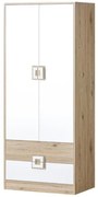 Skriňa Nico 80 biela/svetly dub nr-1