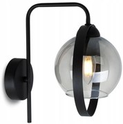 Nástenné svietidlo Haga Ring, 1x grafitové sklenené tienidlo (výber z 3 farieb uchytenia)