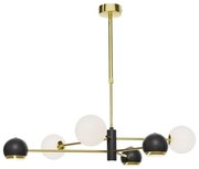 Jupiter 1965 - Luster na tyči MOKA 3xGU10/10W/230V + 3xG9/10W/230V zlatá/čierna/biela