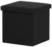 Taburet s úložným prostorem, látka černá