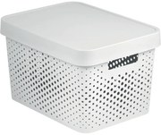 Curver Úložný box INFINITY 17l s vekom biely dierovaný