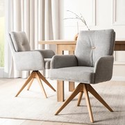 Otočná stolička Alesund - Šedá, s pružinovým jadrom