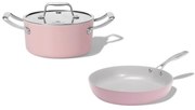Elmich Sada keramického riadu Vital 2 ks, 1 hrniec a 1 panvica, ružová