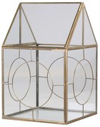Bronzová antik kovová lampáš Candle house - 20*20*33cm