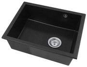 Gamma Decor 5040, 1-komorový granitový drez 560x460x180 mm, čierna škvrnitá, GMA-ZLE000081