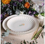 27-dielna jedálenská súprava, biela/zlatá, porcelán