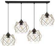 Závesné svietidlo Stella, 4x zlaté drôtené tienidlo