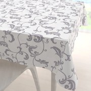 Biante Bavlnený štvorcový obrus Sandra SA-184 Sivé kvetované ornamenty na bielom 40x40 cm