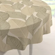Biante Zamatový okrúhly obrus Tamara TMR-046 Prírodné popínavé listy na krémovom Ø 50 cm