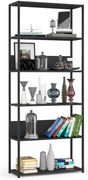 Priemyselný regál 80 cm, 6 políc, čierny / čierny