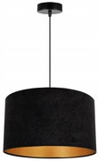Závesné svietidlo Mediolan, 1x čierne/zlaté textilné tienidlo, (fi 35cm)
