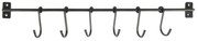 Ib Laursen Kovový vešiak so šiestimi háčikmi Black