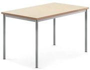 Stôl SONITUS, 1200x800x720 mm, linoleum - béžová, strieborná