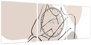 Obraz - Woman body line art N⁰1 (s hodinami) (90x30 cm)